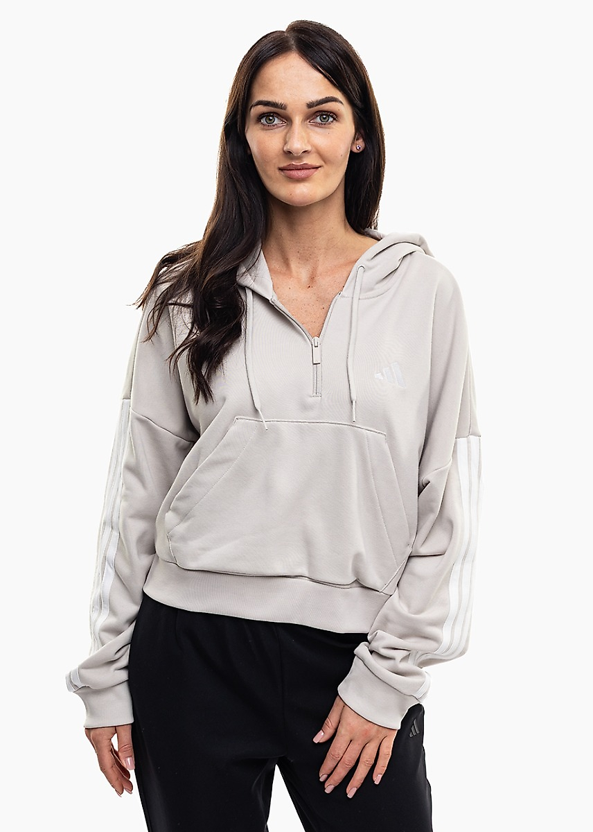 adidas Női pulóver Essentials 3-Stripes French Terry Quarter-Zip Hoodie JN1958