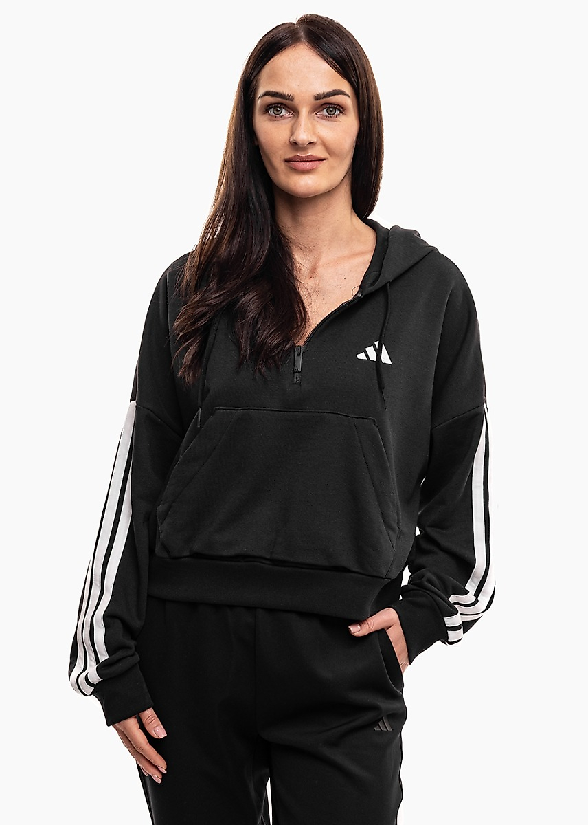 adidas Női pulóver Essentials 3-Stripes French Terry Quarter-Zip Hoodie JN1956