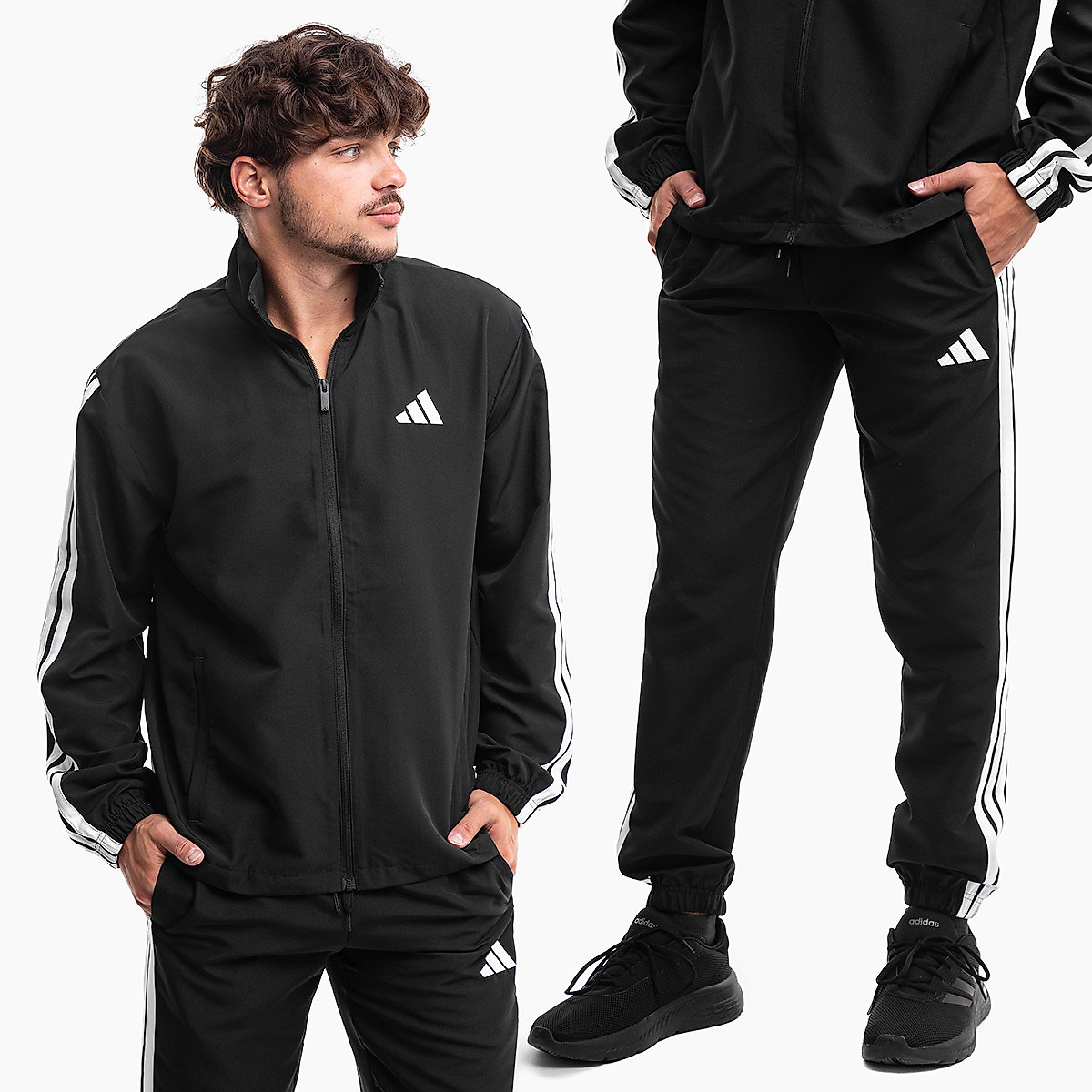 adidas Férfi tréningruha Sportswear Basic 3-Stripes Woven TT Track Suits JI8849