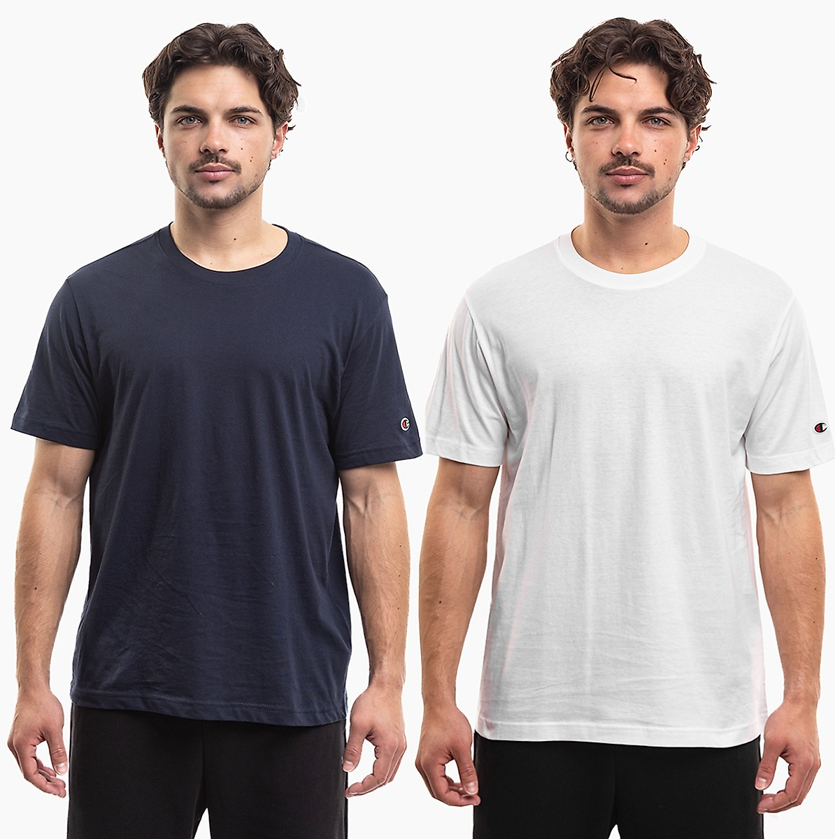 Férfi póló Champion Short Sleeve T-shirt 2-pak fehér / sötétkék 220267 WW001