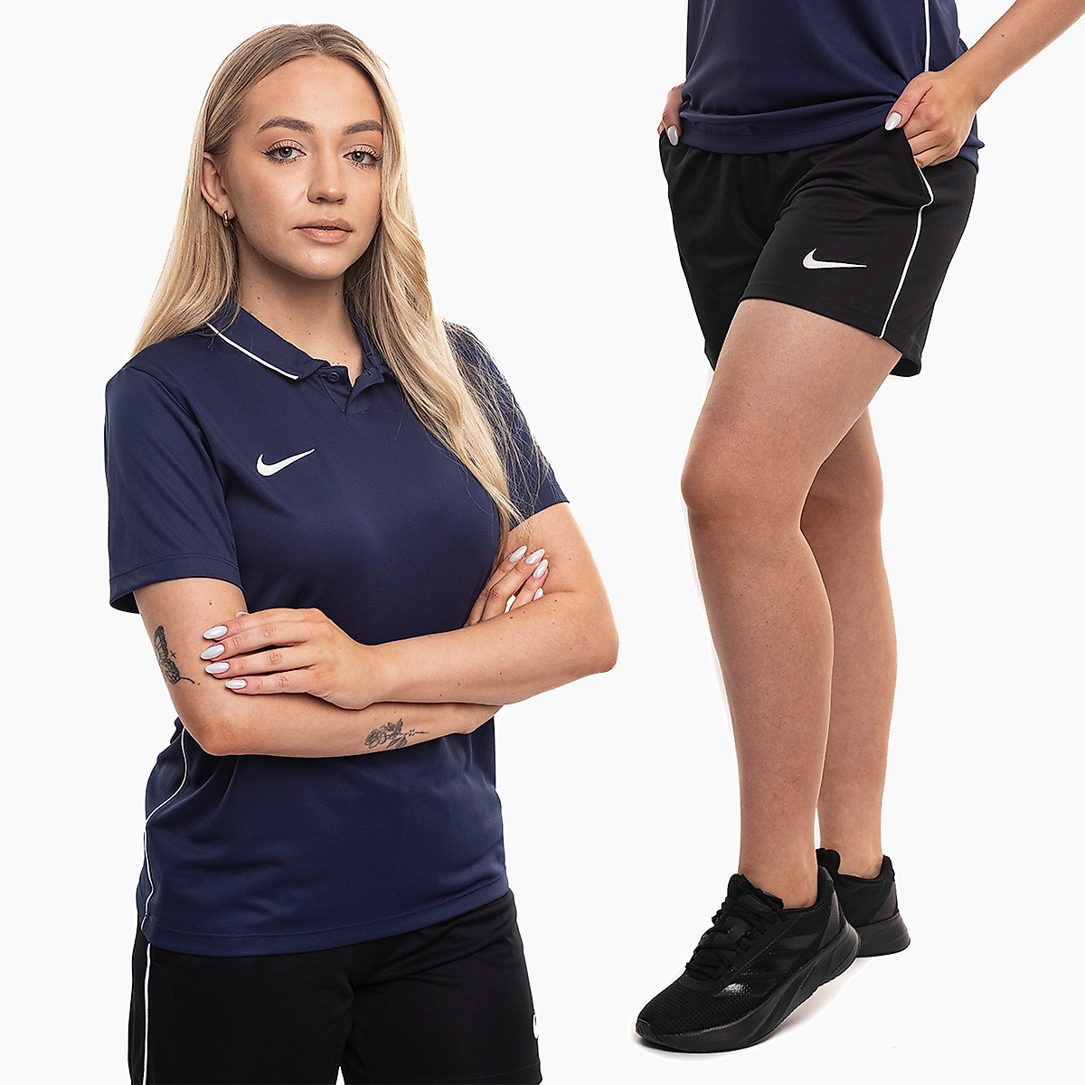 Nike női sportszett mez rövidnadrág Dri Fit Park 26 Polo HM7150 410/HM7162 010